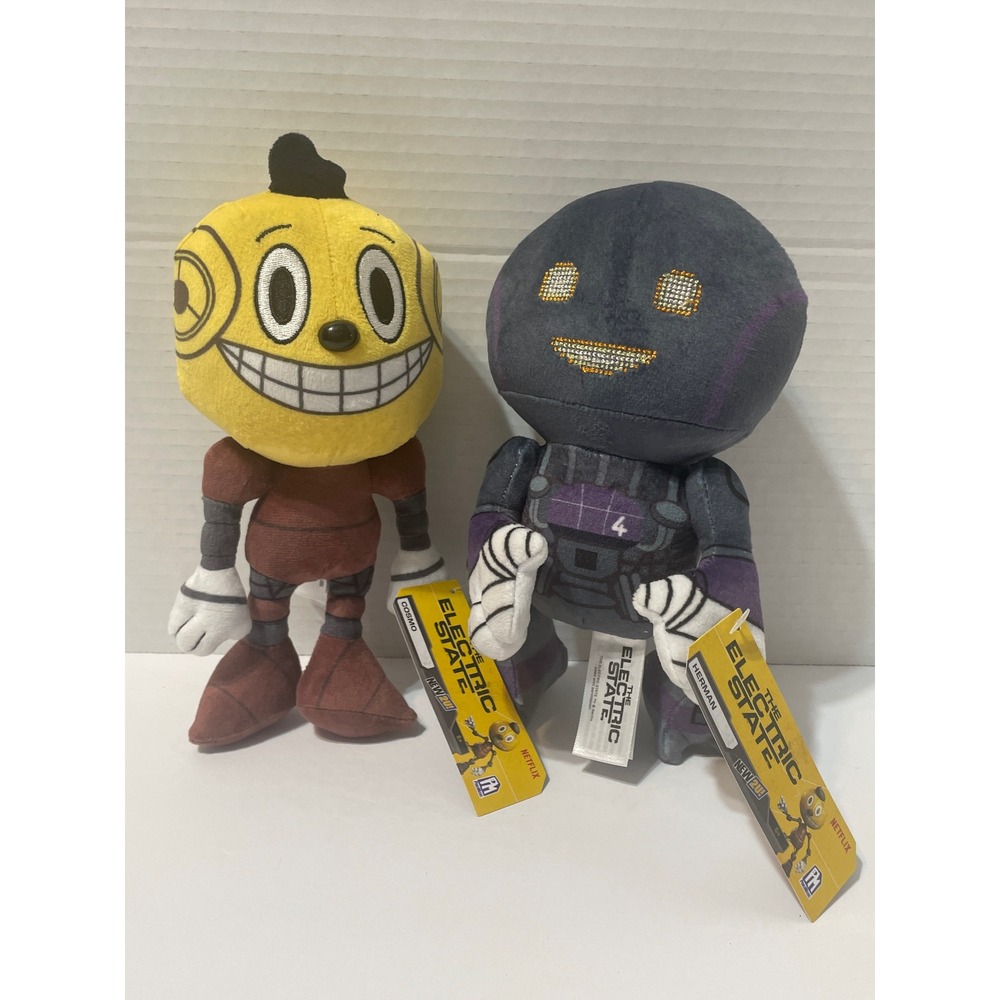 The Electric State Netflix Cosmo and Herman HRM-2 Plush Set 8 Inch New with Tags